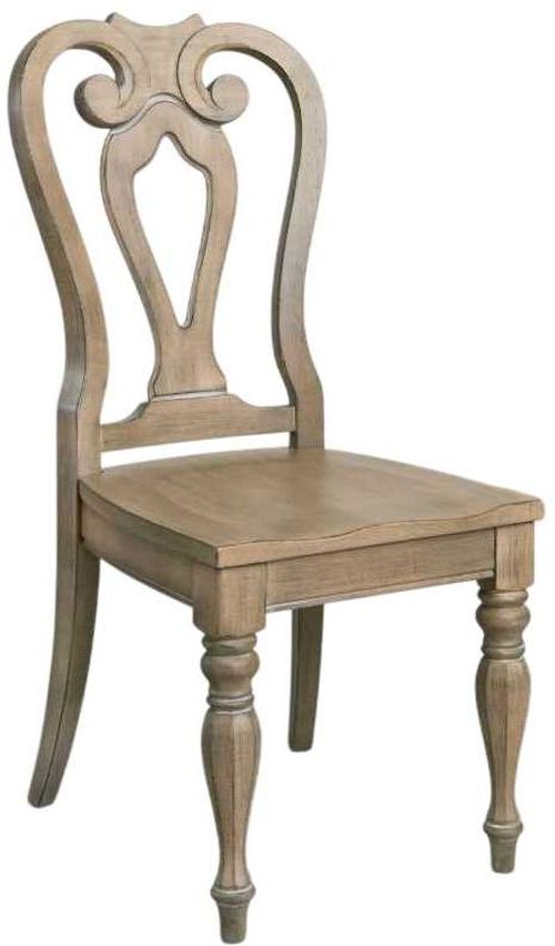 Liberty Furniture Magnolia Manor Weathered Bisque Splat Back Side Chair-0