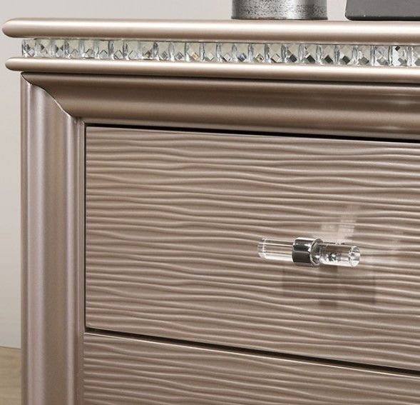 Furniture of America® Allie Rose Gold Nightstand-1