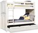 American Woodcrafters 6510 Cottage Traditions Clean White Cottage Twin/Twin Bunkbed with Trundle-0