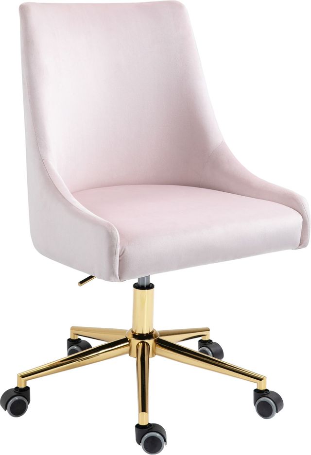 Meridian Furniture Karina Pink Velvet Office Chair-0