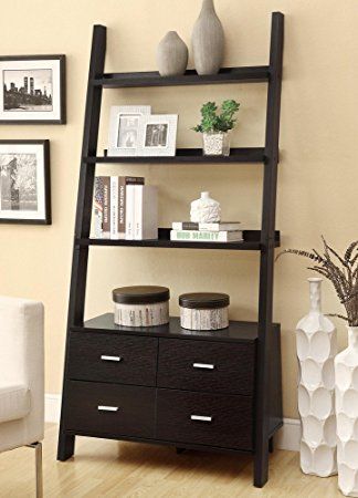 Coaster® Bower 3-Piece Cappuccino Storage Ladder Bookcase Set-1