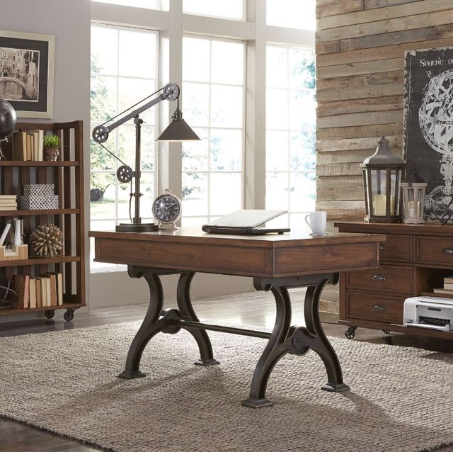 Liberty Furniture Arlington House Black/Cobblestone Brown Writing Desk-1