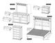 International Furniture Direct Parota III Multi-Step Brown King Platform Bed Footboard with Rails-3