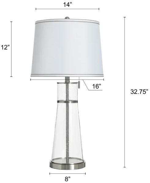 Stylecraft Clear Seeded and Brushed Steel Table lamp-2