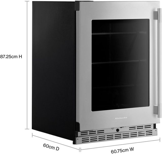 KitchenAid® 24" 5.2 Cu. Ft. PrintShield™ Stainless Finish Built-In Undercounter Beverage Center-3