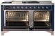 Ilve® Majestic III 60" Midnight Blue Pro Style Dual Fuel Liquid Propane Range with French Top and Copper Trim-1