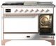 Ilve® Majestic III 48" White Pro Style Dual Fuel Liquid Propane Range with Solid Door and Copper Trim-4