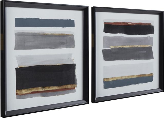 Signature Design by Ashley® Hallwood 2-Piece Black/White/Gray Wall Art Set-1