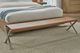 Modus Furniture One Brushed Stainless Steel/Cognac Dining Bench-1