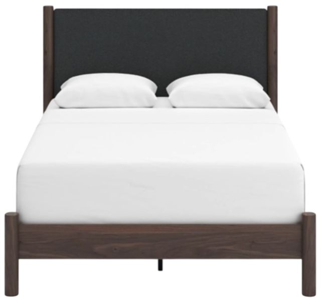 Signature Design by Ashley® Pamytta Brown Queen Upholstered Panel Bed-2
