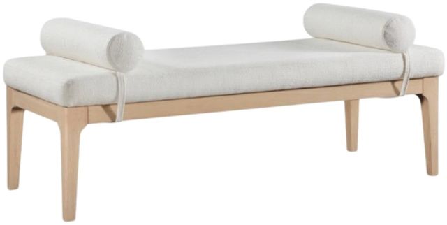 Meridian Furniture Priscilla Cream/Natural Upholstered Bench-0