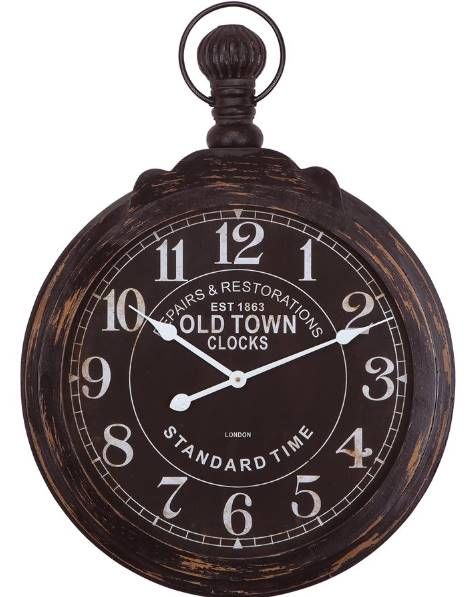 YHD Antique Black/Weathered Iron Wall Clock