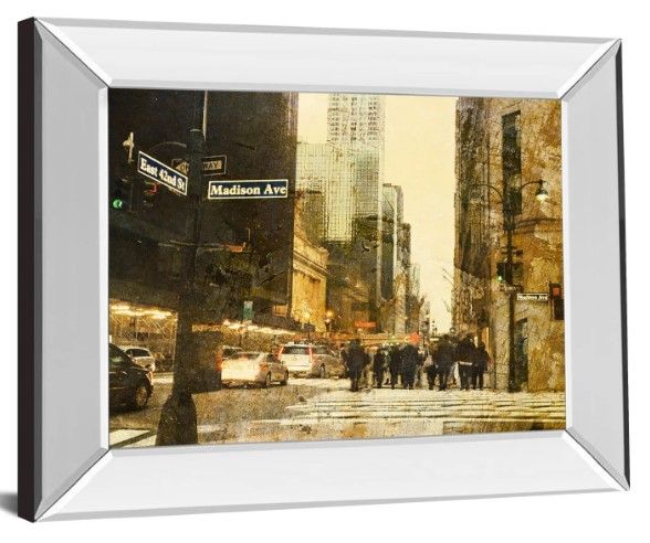 Classy Art New York Streets by Acosta Mirror Framed Wall Art-1