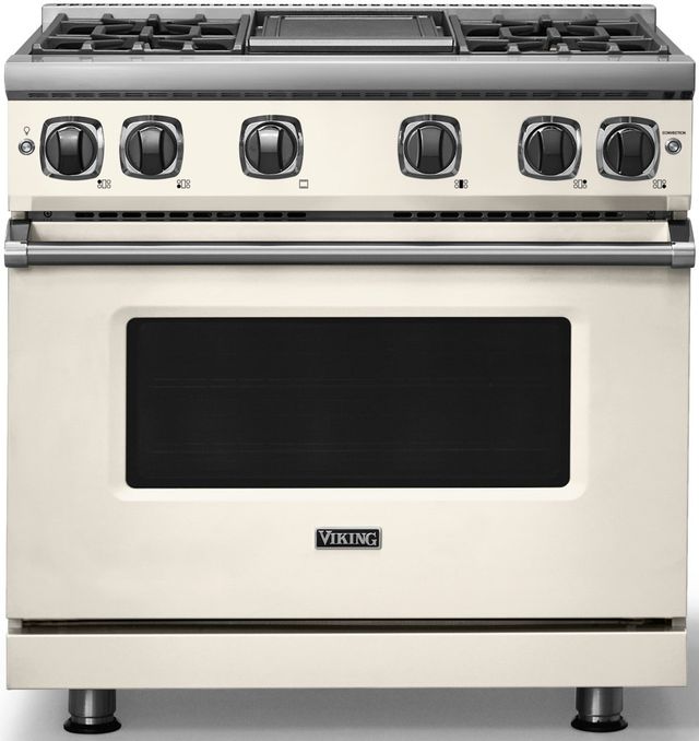 Viking® 7 Series 36" Pure White Pro Style Natural Gas Range with Griddle-0