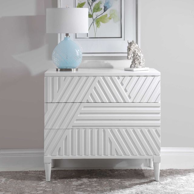 Uttermost® Colby White Drawer Chest-1