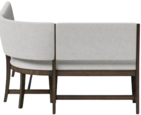 Bernards Dorval 3-Piece Gray/Walnut Curved Bench-1