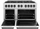 ZLINE Classic Series Autograph Edition 48" Satin Stainless Steel Pro Style Dual Fuel Range with White Matte and Door Matte Black Accents-3