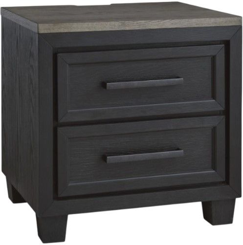 Signature Design by Ashley® Foyland Brushed Black/Dusty Grayish Brown Nightstand-0