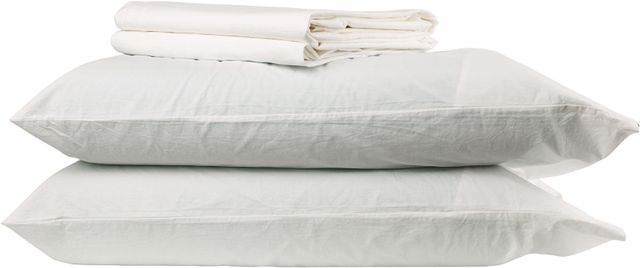 Blu Sleep Linen Paradiso White Queen Sheet Set-3