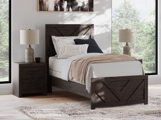 Signature Design by Ashley® Prendonea Charcoal Twin Panel Bed-4