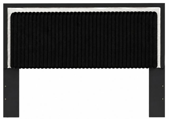 Signature Design by Ashley® Zuraleus Black Upholstered Queen Panel Headboard-1