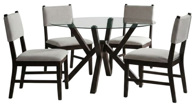 New Classic® Home Furnishings Kessler 5-Piece Espresso/Light Gray Dining Table Set-0