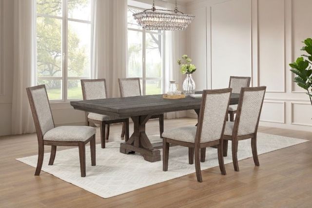 New Classic® Home Furnishings Augusta 7-Piece Gray/Rustic Brown Dining Table Set-1