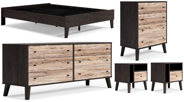 Signature Design by Ashley® Piperton 5-Piece Brown/Black Queen Platform Bed Set-0