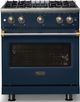Viking® 5 Series 30" Slate Blue Pro Style Gas (NG) Range with Brushed Brass Trim-4