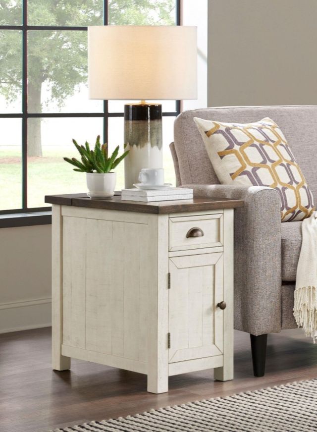 Martin Svensson Monterey Brown Chairside Table with White Base-1