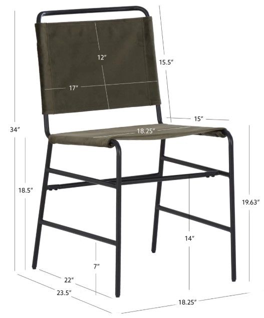 Powell® Wade Black/Green Dining Chair-2