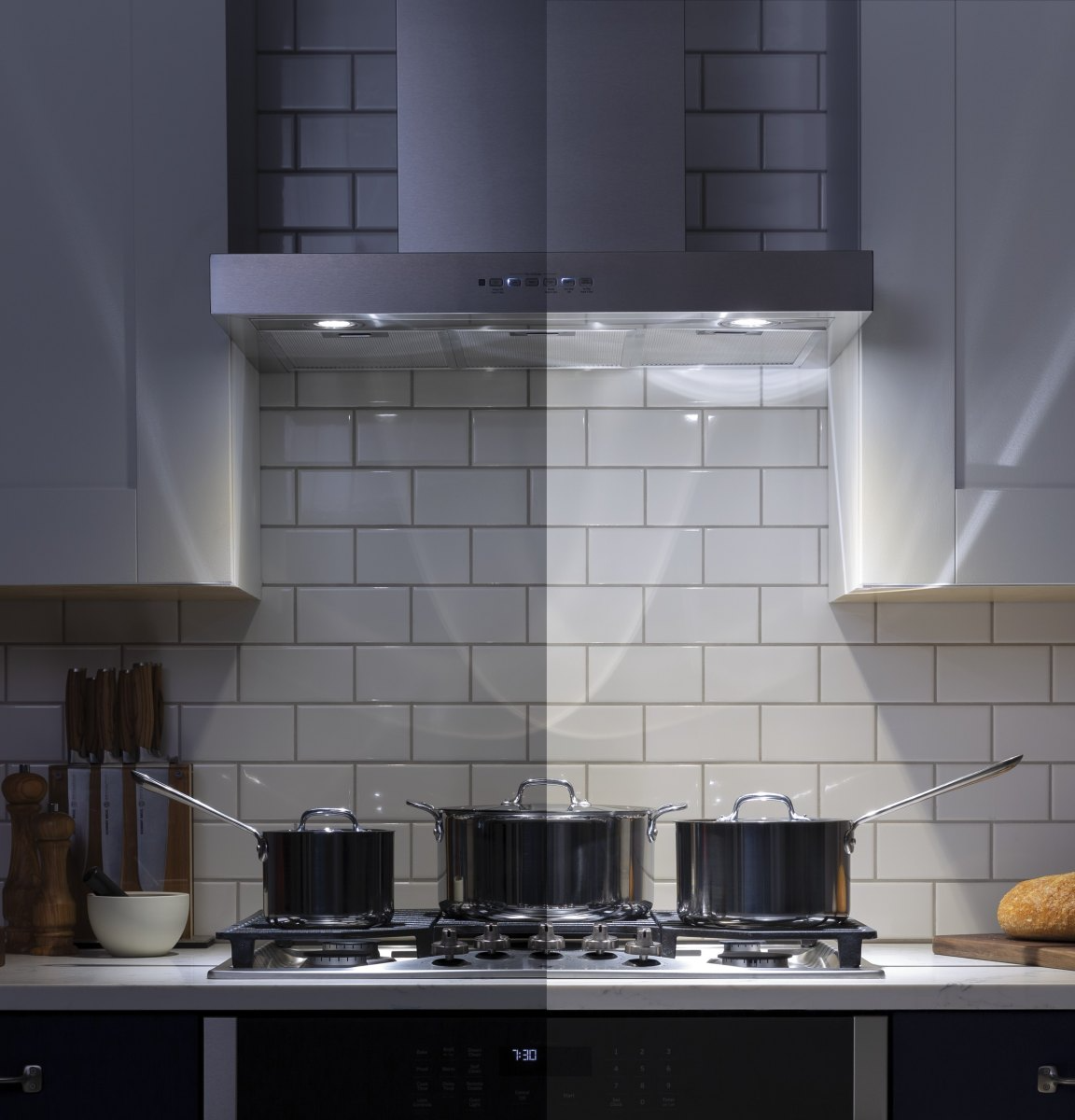 Range hood features High-end range hood controls and display