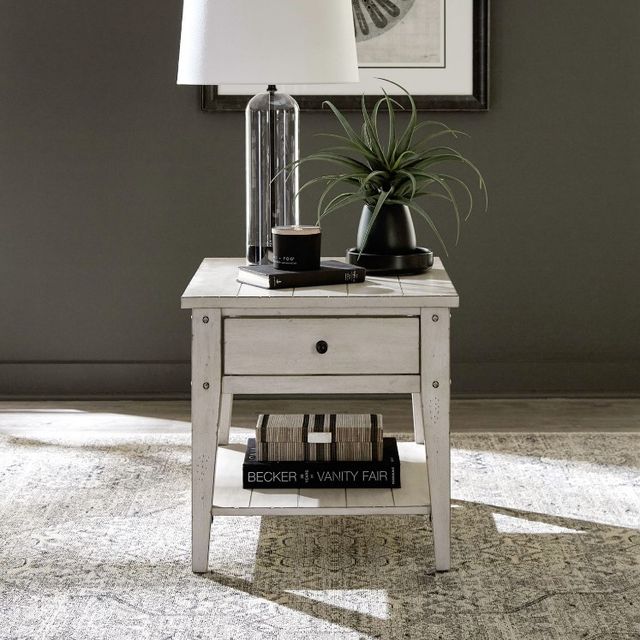 Liberty Furniture Lake House Weathered White End Table-1