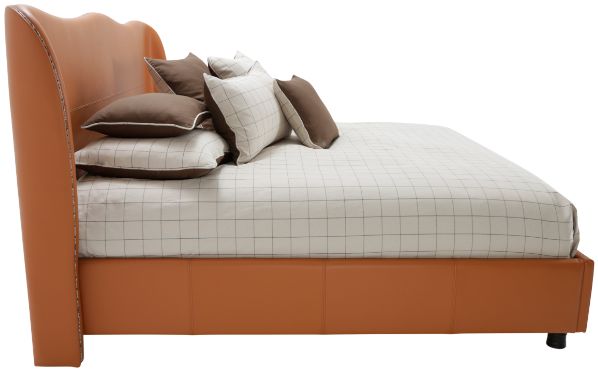 Michael Amini® 21 Cosmopolitan™ Diablo Orange Queen Upholstery Wing Panel Bed-1