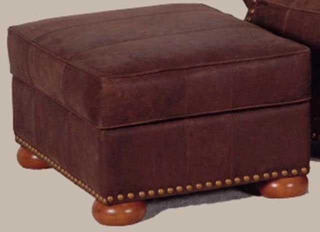 Marshfield Furniture Emerson (Leather) Burgundy Storage Ottoman-0