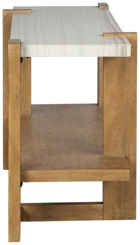 Magnussen Home® Carrington Granite Top Honey Wheat Rectangular Sofa Table-2