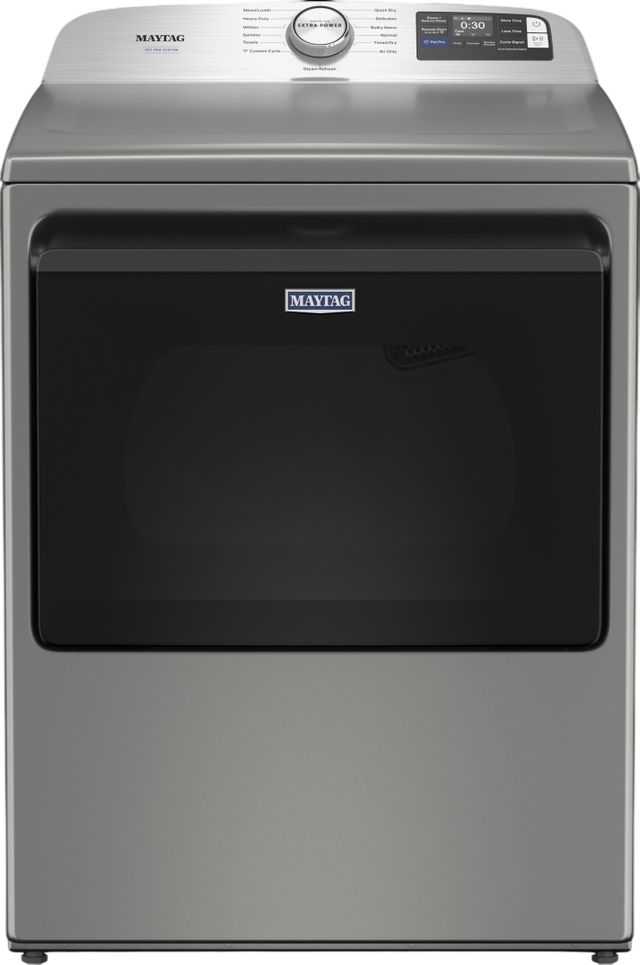 Maytag® Pet Pro 7.4 Cu. Ft. Classic Silver Front Load Electric Dryer-0
