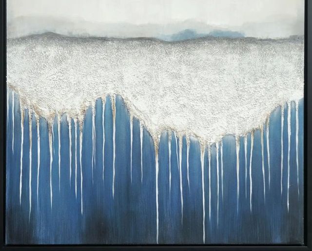 Classy Art Hand Painted Textured Canvas with Foil Wall Art-1