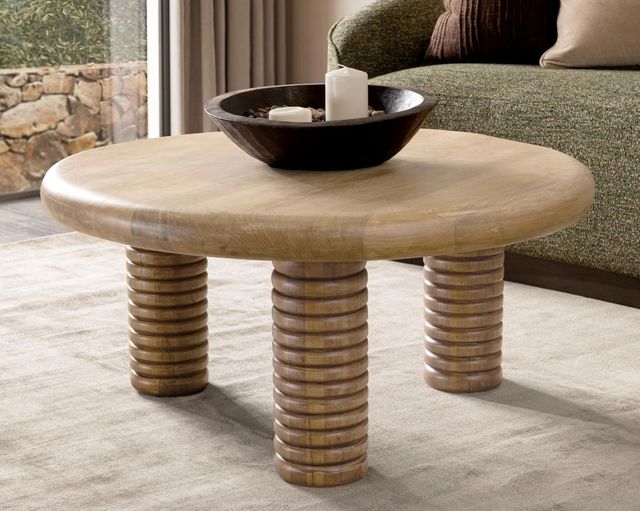 Classic Home Ilaria Sand Washed Round Coffee Table-1
