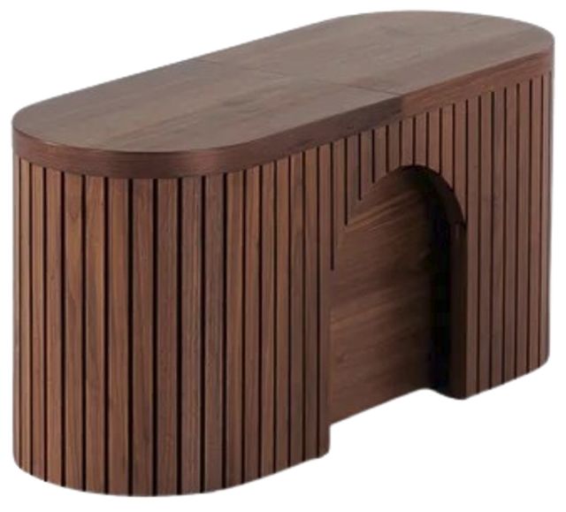 Transformer Table Transformer Royal Walnut Round Extendable Dining Bench-0