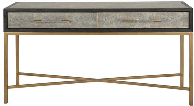 Moe's Home Collection Mako Grey Console Table with Gold Metal Base-1