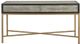 Moe's Home Collection Mako Grey Console Table with Gold Metal Base-1