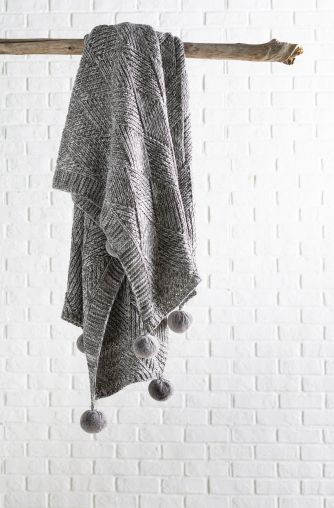 Surya Odella Charcoal 50"x60" Throw Blanket-2