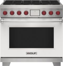 Wolf® 36" White Pro Style Dual Fuel Range