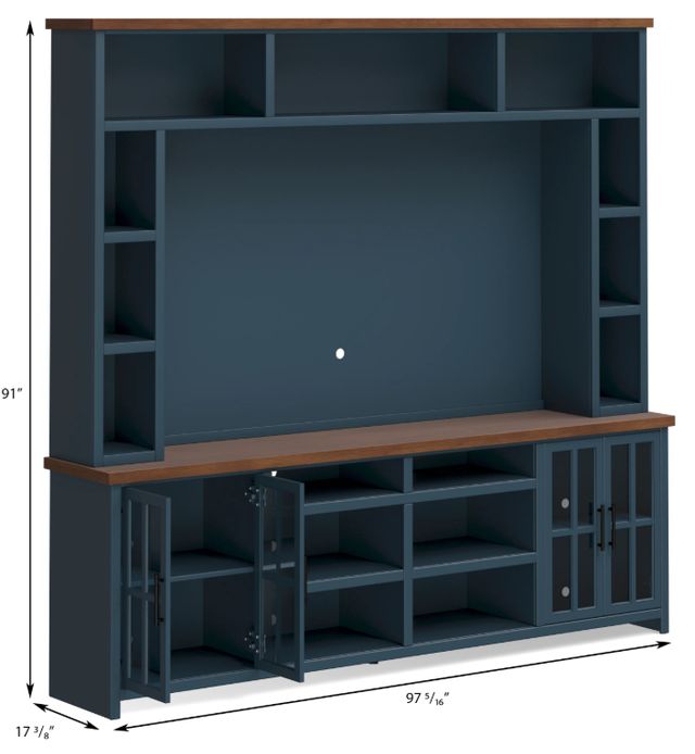 Legends Home Nantucket Blue Denim/Whiskey Entertainment Center-2