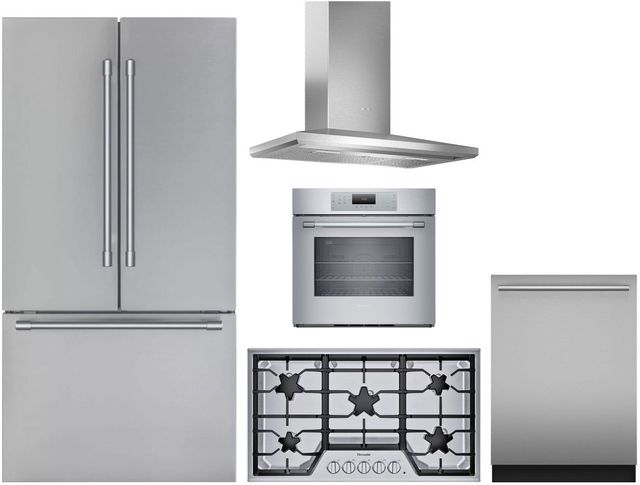 Thermador® 5 Piece Stainless Steel Gas Kitchen Package-0