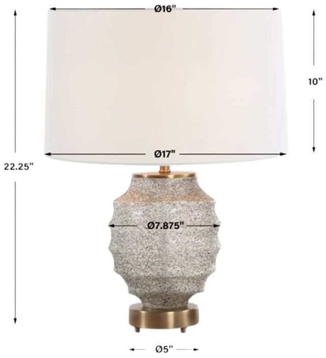 Uttermost® Acosta Antiqued Brass/White Table Lamp-2