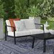 Linon Alora White/Black Aluminum/Fabric Outdoor Loveseat-1