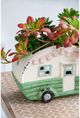 A & B Home Green/Soft White Camper Planter-5