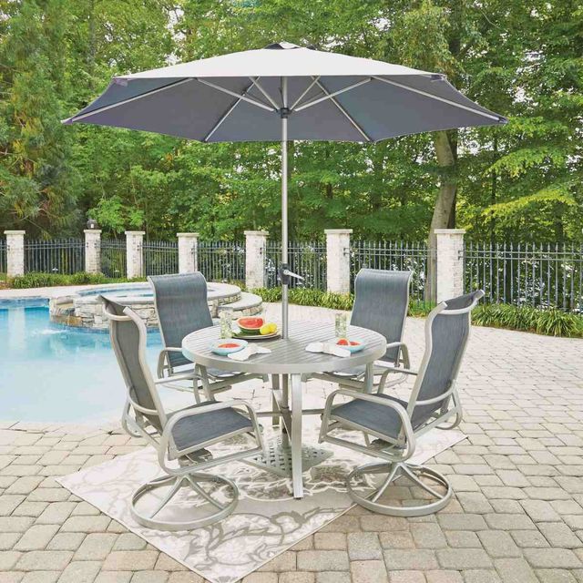 Homestyles® Captiva 5-Piece Gray Outdoor Dining Set with Umbrella-1